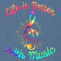 Life Is Better With Music Notes Symbol Tie Dye Musician Garment-Dyed Sweatshirt