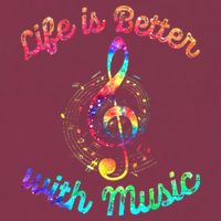 Life Is Better With Music Notes Symbol Tie Dye Musician 16oz Travel Tumbler