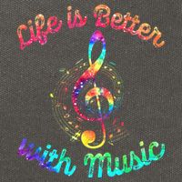Life Is Better With Music Notes Symbol Tie Dye Musician Cotton Canvas Backpack
