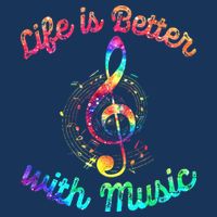 Life Is Better With Music Notes Symbol Tie Dye Musician Infant Baby Jersey Bodysuit