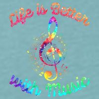 Life Is Better With Music Notes Symbol Tie Dye Musician Sueded Cloud Jersey T-Shirt