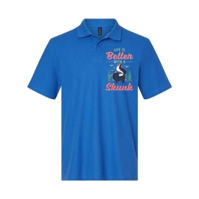 Life Is Better With A Skunk Gift Softstyle Adult Sport Polo