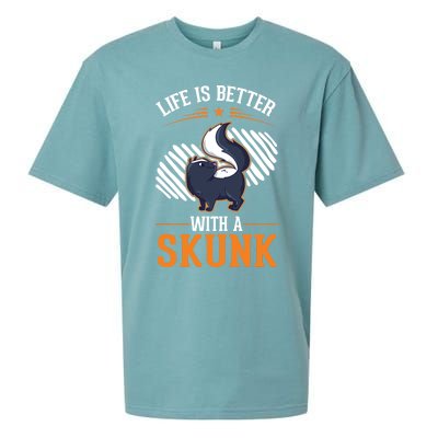 Life Is Better With A Skunk Gift Sueded Cloud Jersey T-Shirt