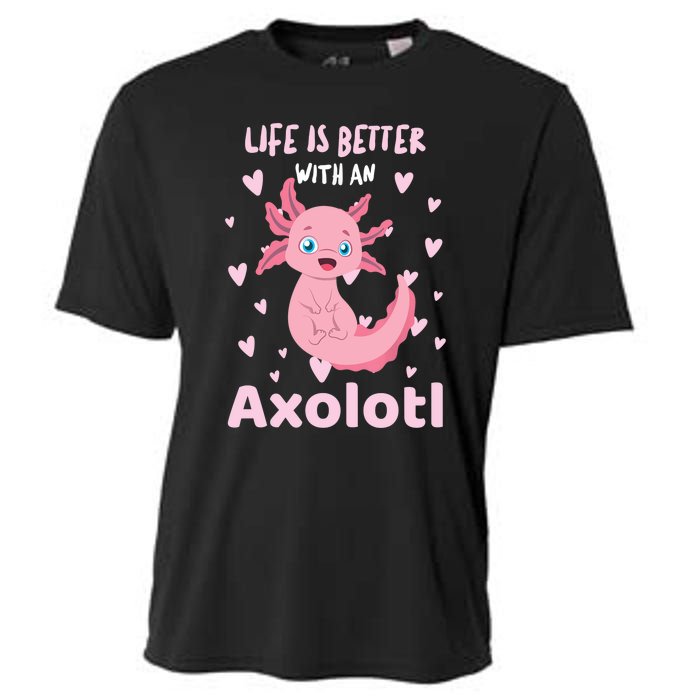 Life Is Better With An Axolotl Cute Kawaii Design Cooling Performance Crew T-Shirt