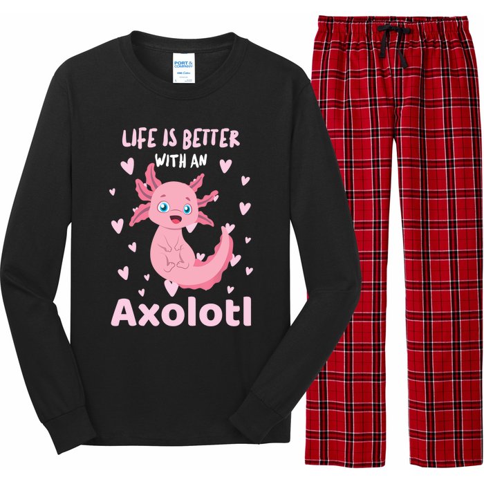 Life Is Better With An Axolotl Cute Kawaii Design Long Sleeve Pajama Set