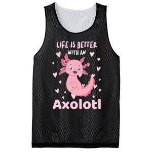 Life Is Better With An Axolotl Cute Kawaii Design Mesh Reversible Basketball Jersey Tank