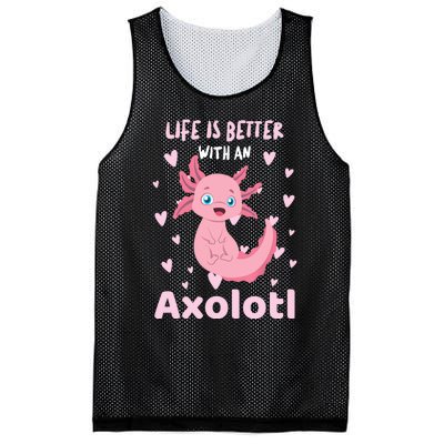 Life Is Better With An Axolotl Cute Kawaii Design Mesh Reversible Basketball Jersey Tank