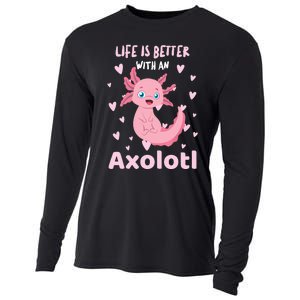 Life Is Better With An Axolotl Cute Kawaii Design Cooling Performance Long Sleeve Crew