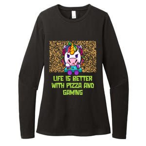 Life Is Better With Pizza And Gaming Gamer Italian Food Gift Womens CVC Long Sleeve Shirt