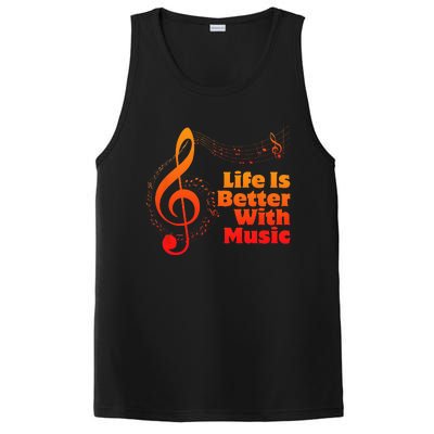 Life Is Better With Music Theory Musician Teacher Notes Clef PosiCharge Competitor Tank