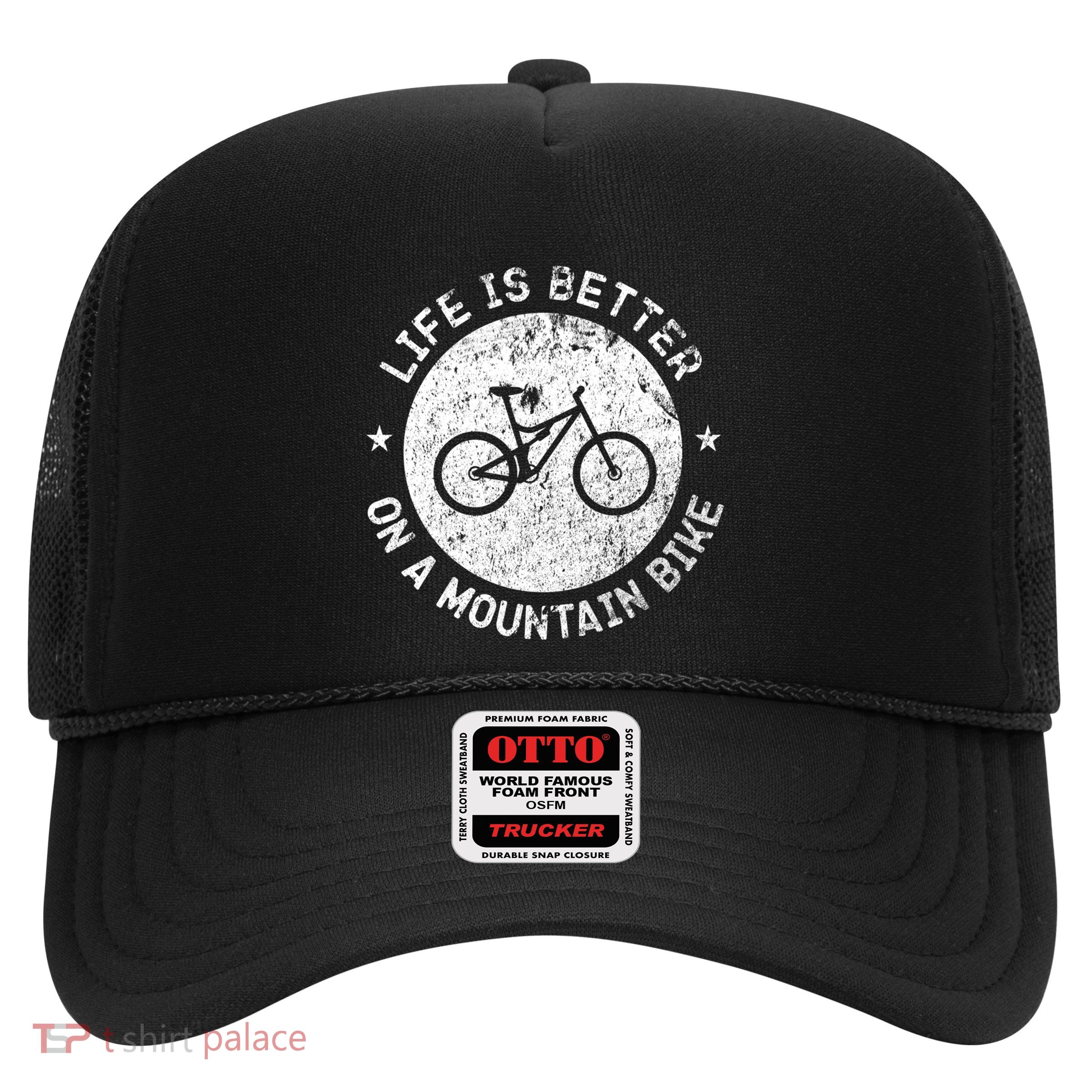 Life Is Better On A Mountain Bike Vintage Funny Mtb Meaningful Gift Trucker Hat