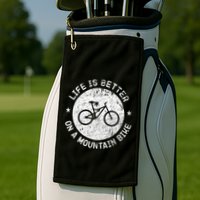 Life Is Better On A Mountain Bike Vintage Funny Mtb Meaningful Gift Golf Towel