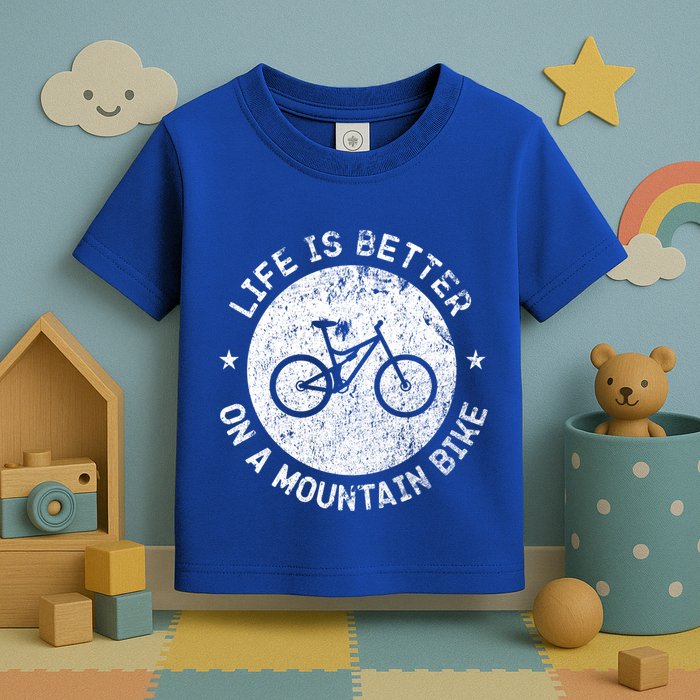 Life Is Better On A Mountain Bike Vintage Funny Mtb Meaningful Gift Toddler T-Shirt