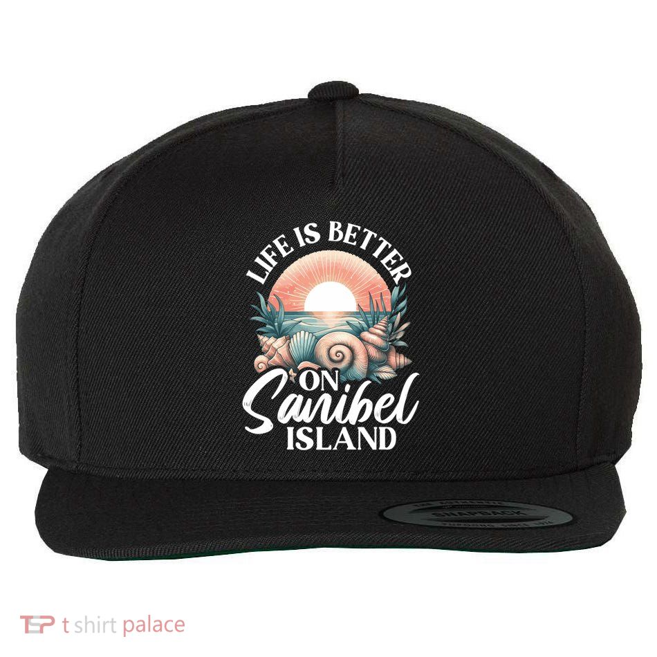 Life Is Better On Sanibel Island Gift Wool Snapback Cap