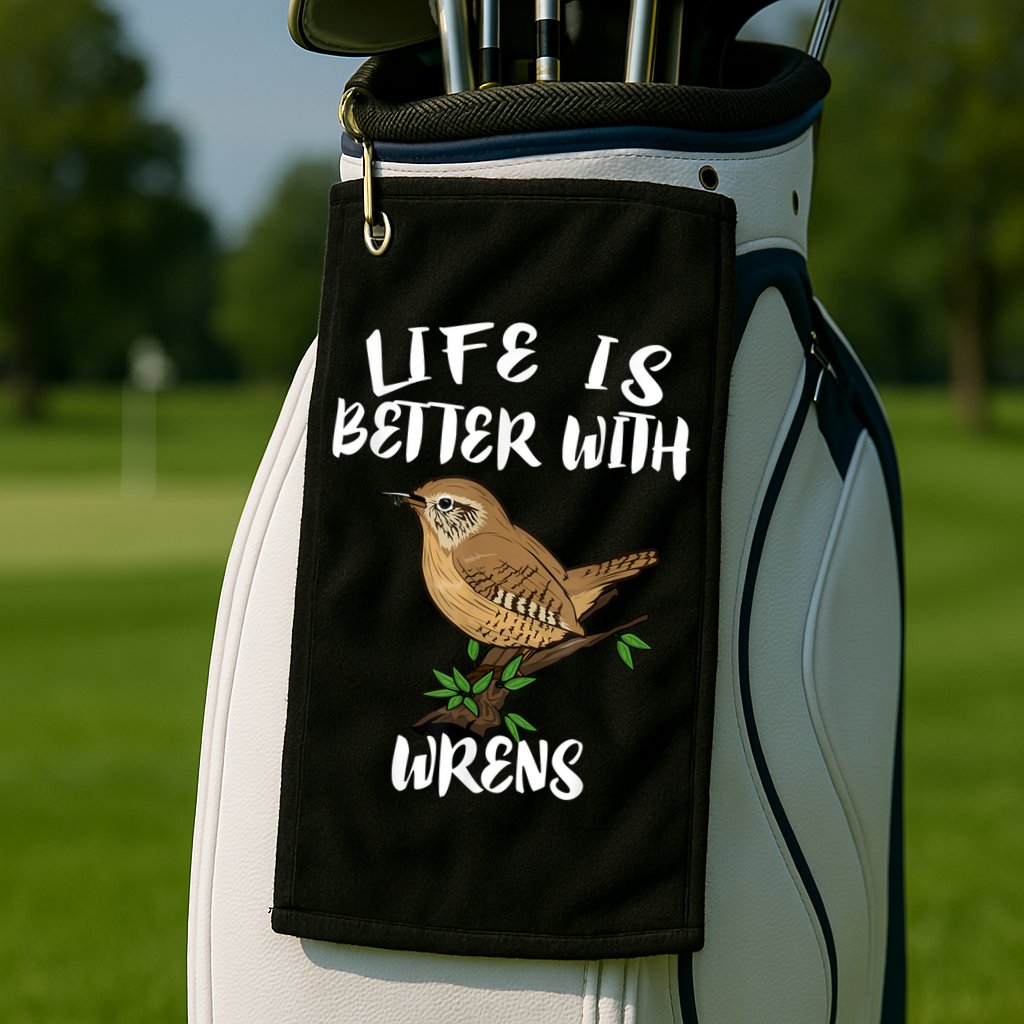 Life Is Better With Wrens Birds Birding Golf Towel