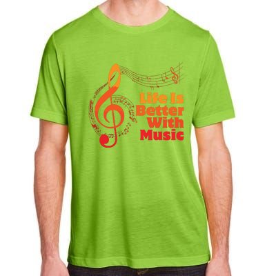 Life Is Better With Music Theory Musician Teacher Notes Clef Adult ChromaSoft Performance T-Shirt