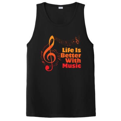 Life Is Better With Music Theory Musician Teacher Notes Clef PosiCharge Competitor Tank