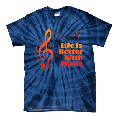 Life Is Better With Music Theory Musician Teacher Notes Clef Tie-Dye T-Shirt