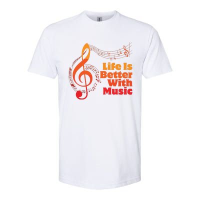 Life Is Better With Music Theory Musician Teacher Notes Clef Softstyle CVC T-Shirt