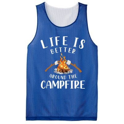 Life Is Better Around The Campfire Camping Accessories Gear Great Gift Mesh Reversible Basketball Jersey Tank