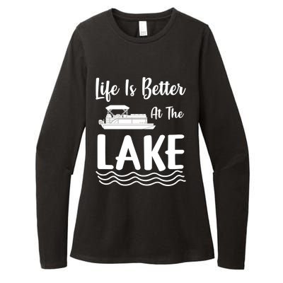 Life Is Better At The Lake Pontoon Boat Pontooning Boating Gift Womens CVC Long Sleeve Shirt