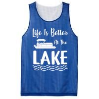 Life Is Better At The Lake Pontoon Boat Pontooning Boating Gift Mesh Reversible Basketball Jersey Tank