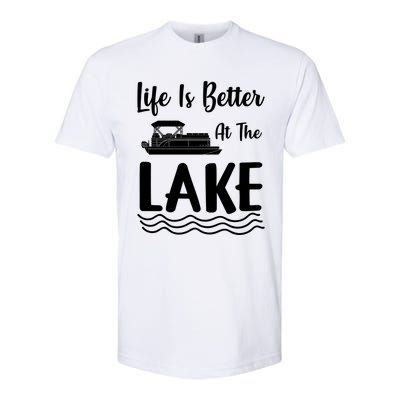 Life Is Better At The Lake Pontoon Boat Pontooning Boating Gift Softstyle CVC T-Shirt