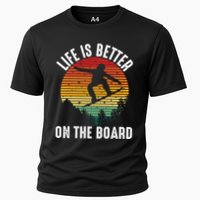 Life Is Better On The Board Snowboard Funny Snowboarding Gift Performance Shirt