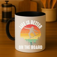 Life Is Better On The Board Snowboard Funny Snowboarding Gift Mug