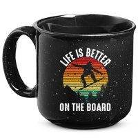 Life Is Better On The Board Snowboard Funny Snowboarding Gift 15oz Campfire Ceramic Mug