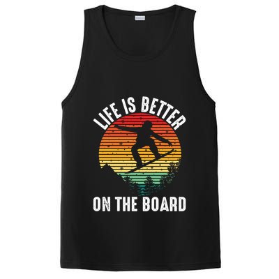 Life Is Better On The Board Snowboard Funny Snowboarding Gift PosiCharge Competitor Tank
