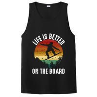 Life Is Better On The Board Snowboard Funny Snowboarding Gift PosiCharge Competitor Tank