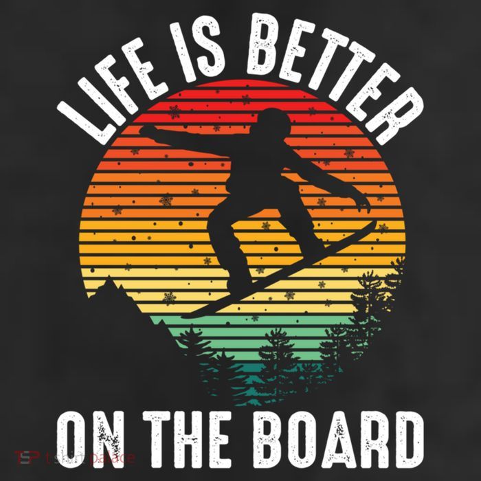 Life Is Better On The Board Snowboard Funny Snowboarding Gift Trucker Hat