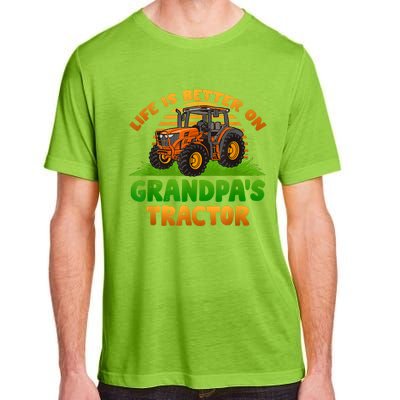 Life Is Better On Grandpa's Tractor Young Farmer Tractor Adult ChromaSoft Performance T-Shirt