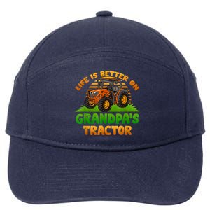 Life Is Better On Grandpa's Tractor Young Farmer Tractor 7-Panel Snapback Hat