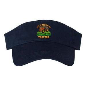 Life Is Better On Grandpa's Tractor Young Farmer Tractor Valucap Bio-Washed Visor