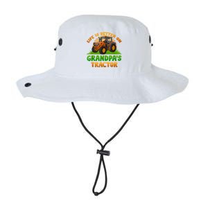 Life Is Better On Grandpa's Tractor Young Farmer Tractor Legacy Cool Fit Booney Bucket Hat