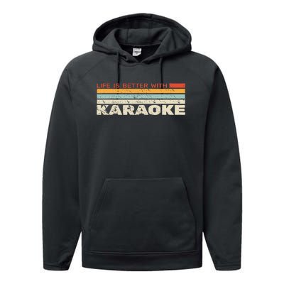 Life Is Better With Karaoke Vintage Microphone Music Singer Performance Fleece Hoodie