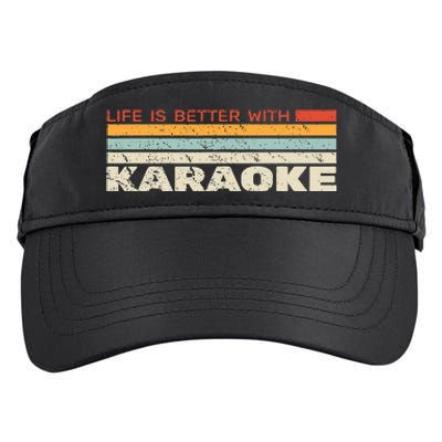 Life Is Better With Karaoke Vintage Microphone Music Singer Adult Drive Performance Visor