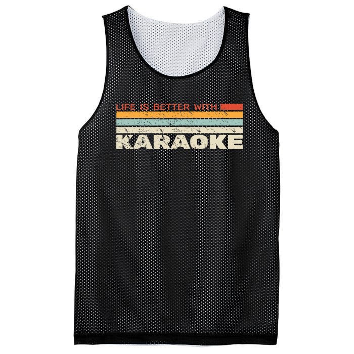 Life Is Better With Karaoke Vintage Microphone Music Singer Mesh Reversible Basketball Jersey Tank