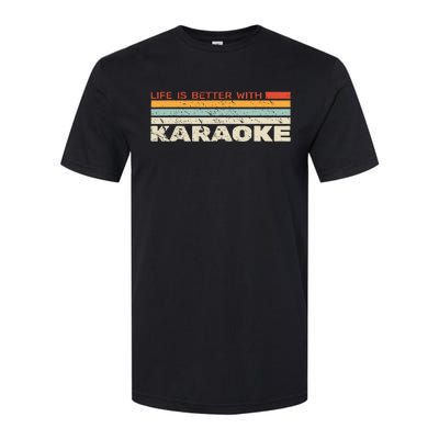 Life Is Better With Karaoke Vintage Microphone Music Singer Softstyle® CVC T-Shirt