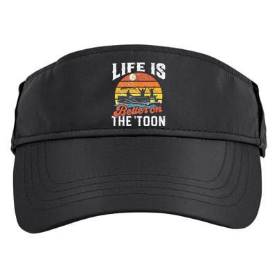 Life Is Better On The Toon Pontoon Boat Boating Gift For Dad Adult Drive Performance Visor