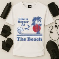 Life Is Better At The Beach Retro Vintage 80s 70s Vacation Performance Shirt