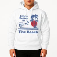 Life Is Better At The Beach Retro Vintage 80s 70s Vacation Hoodie