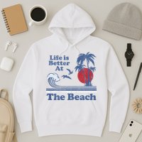 Life Is Better At The Beach Retro Vintage 80s 70s Vacation Hoodie