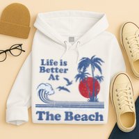 Life Is Better At The Beach Retro Vintage 80s 70s Vacation Hoodie