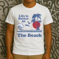 Life Is Better At The Beach Retro Vintage 80s 70s Vacation T-Shirt