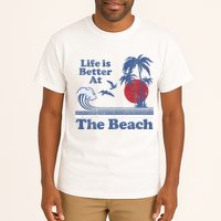 Life Is Better At The Beach Retro Vintage 80s 70s Vacation Tall T-Shirt