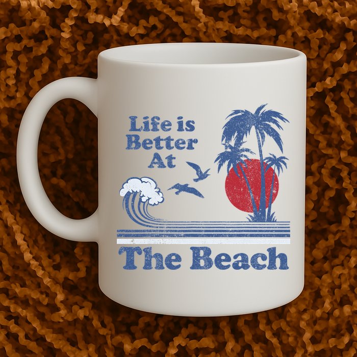 Life Is Better At The Beach Retro Vintage 80s 70s Vacation Mug