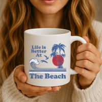 Life Is Better At The Beach Retro Vintage 80s 70s Vacation Mug